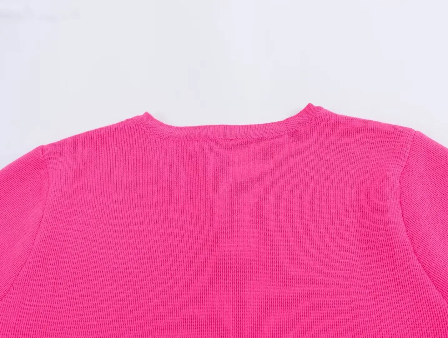 TRAFZA Women Elegant Solid Cardigan Coat Jackets Short Sleeve Metal Button Thin Knitted Shirt Female Y2K Cropped Top Outwear
