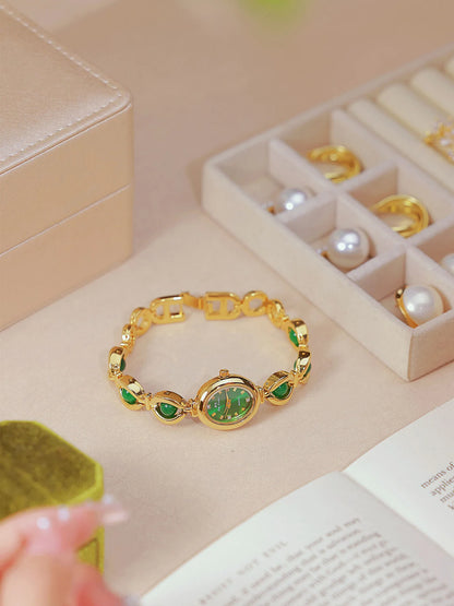 Bee Sister New Luxury Brand Women Wrist Watches Small Green Classic Stainless Steel Reloj De Mujer Fashion Watch for Ladies