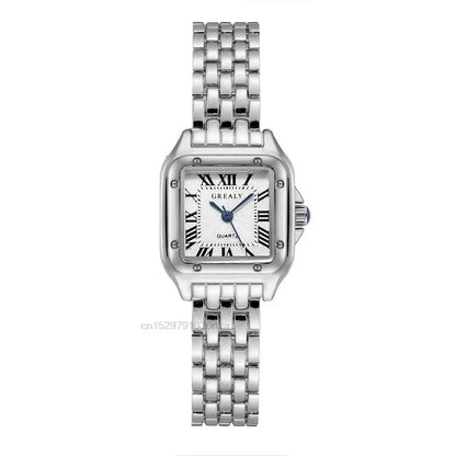 Women's Fashion Square Watches Gold Alloy Strap 2025 Luxury Ladies Quartz Wristwatches Qualities Female Roman Scale Clock