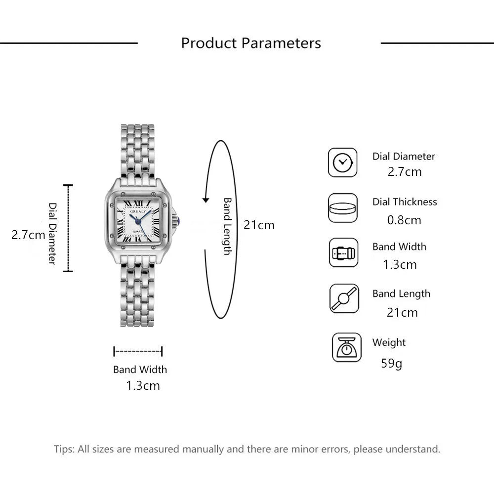 Women's Fashion Square Watches Gold Alloy Strap 2025 Luxury Ladies Quartz Wristwatches Qualities Female Roman Scale Clock