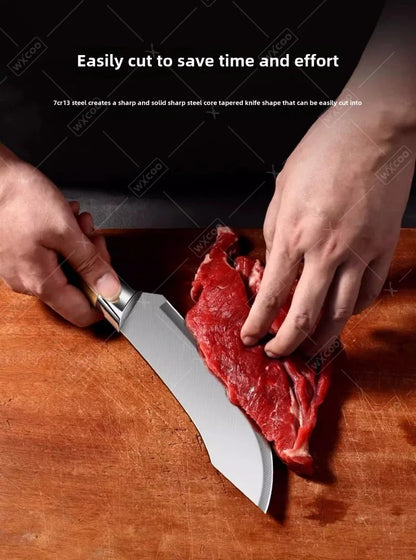 WXCOO Handmade Kitchen Knives Stainless Steel Meat Cleaver Sharp Boning Knife Slaughter Skinning Splitting Knives Fruit Knife