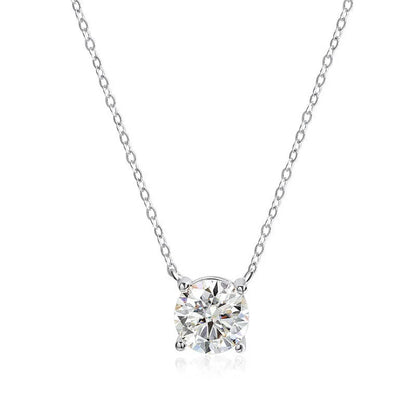 Smyoue 1-5CT Rose Gold Color Moissanite Necklace for Women D Color Sparkling Classic Lab Diamon Pendant Sterling Silver 925 GRA