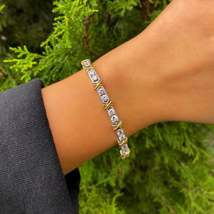 2025 New Iced Out Bling Cross Heart Tennis Chain Necklace Gold Silver Color 5A Cubic Zirconia CZ Charm Choker For Women Jewelry