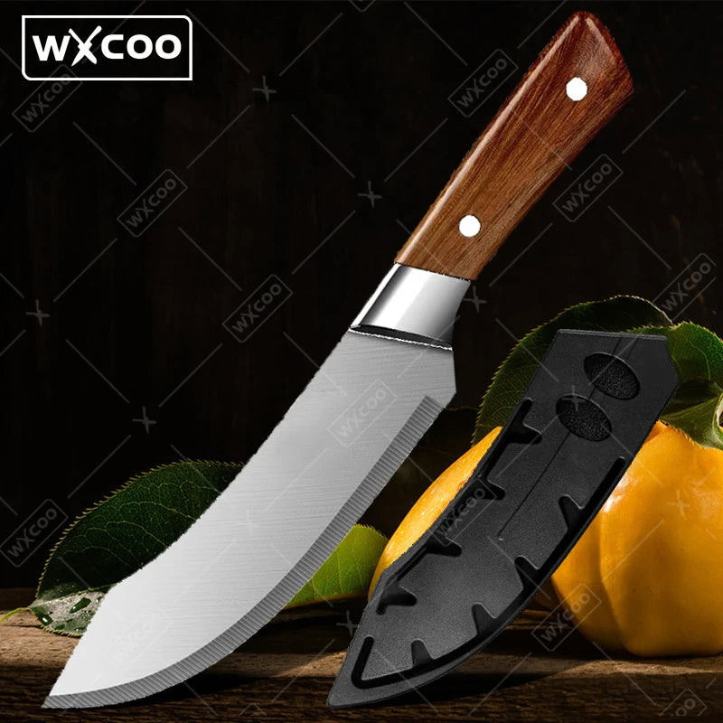 WXCOO Handmade Kitchen Knives Stainless Steel Meat Cleaver Sharp Boning Knife Slaughter Skinning Splitting Knives Fruit Knife