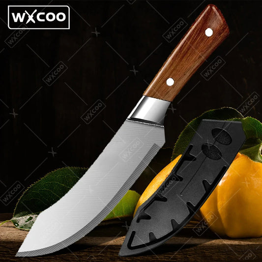 WXCOO Handmade Kitchen Knives Stainless Steel Meat Cleaver Sharp Boning Knife Slaughter Skinning Splitting Knives Fruit Knife