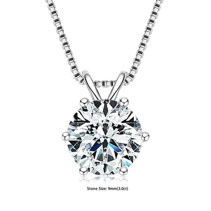 RAPRGOLD GRA Certified 0.5-5ct Moissanite Pendant Necklaces 925 Sterling Silver Solitaire Necklace Chain For Women Jewellry Gift