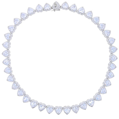 2025 Iced Out Bling 5A Cubic Zirconia Heart CZ Cluster Necklace For Women Girlfriend Lover Halo CZ Tennis Chain Choker Necklace
