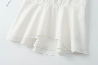 TRZA-Asymmetric Bustier Tops for Women, Sweetheart Neck, Tied Thin Straps, Side Zipper, Female Camis, Sexy Fashion