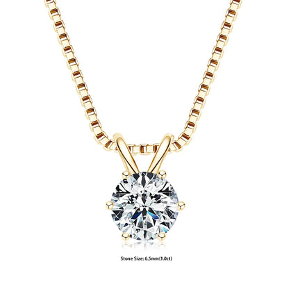 RAPRGOLD GRA Certified 0.5-5ct Moissanite Pendant Necklaces 925 Sterling Silver Solitaire Necklace Chain For Women Jewellry Gift