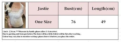 2024 New White Lace Tied Square Neck Summer T-shirts Chic Elegant Short Sleeve Tee Cotton Y2K Street Casual Bow Tie-up Top Women