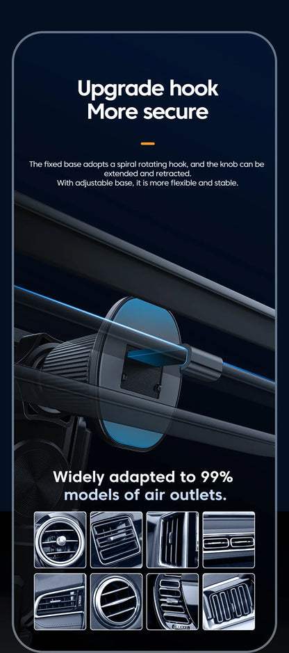 UYUXIO Wireless Car Charger Super Fast Charging Auto Clamping Air Vent Car Phone Holder for iPhone 16 15 14 Pro Max Samsung