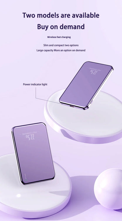 Xiaomi Ultra Slim Power Bank Mac Fast Charge Auxiliary Battery 50000mAh Magnetic Magnet Wireless Charging For IPhone Samsung
