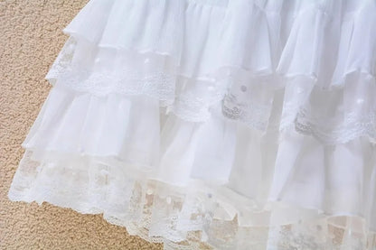 Elastic Gothic Lace Tutu Skirt Women Black Mesh Detail Petticoat Sexy Mini Tulle Skirts Party Club Wear Dancer