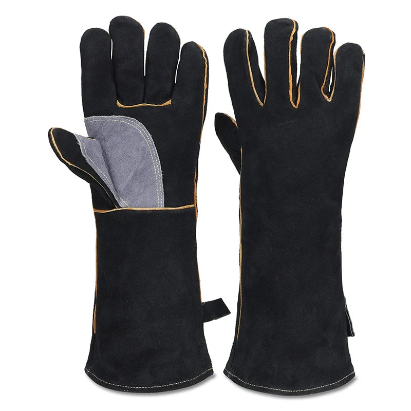 Extreme fire and heat resistant gloves, leather with kevlar stitching, perfect for fireplace, stove, oven, grill, welding