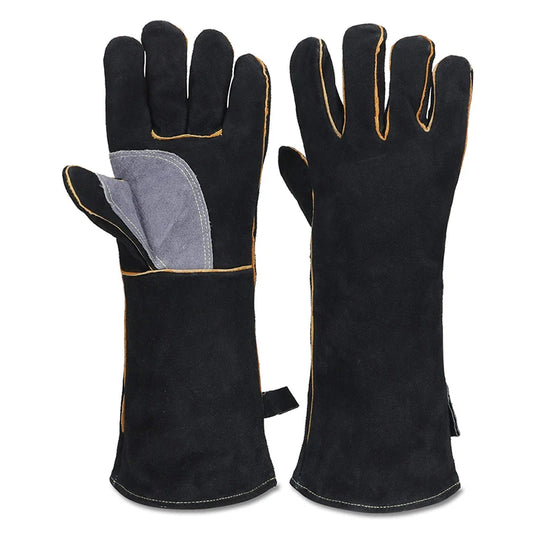 Extreme fire and heat resistant gloves, leather with kevlar stitching, perfect for fireplace, stove, oven, grill, welding