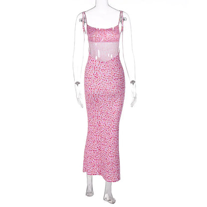 Cryptographic Cottagecore Fairy Floral Sexy Backless Maxi Dress Women Summer Party Club Slip Sundresses Outfits Clothes Vestido