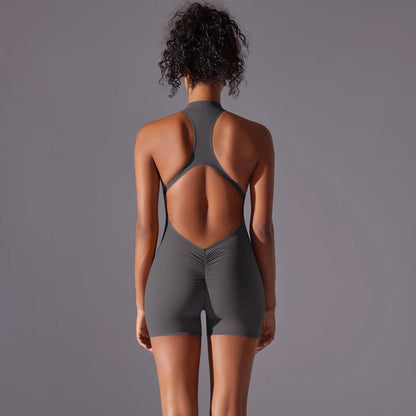 Women's Sports Shapewer Backless Yoga Jumpsuit Shorts Set Women Bodysuits Tummy Control Butt Lifting Sports Shapewea Fitness