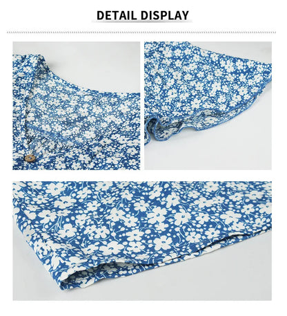 Vintage Floral Dresses for Women Elegant Loose New Slit Dress Summer Beach Holiday Leisure Long Dresses High Waist Print Vestido