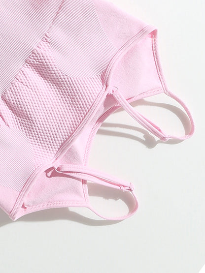 Seamless sexy peach butt all-in-one fitness wear threaded quick-drying fitness sports one-piece yoga wear