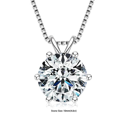 RAPRGOLD GRA Certified 0.5-5ct Moissanite Pendant Necklaces 925 Sterling Silver Solitaire Necklace Chain For Women Jewellry Gift