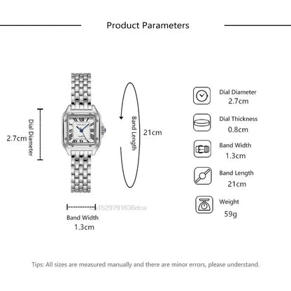 Women's Fashion Square Watches Gold Alloy Strap 2025 Luxury Ladies Quartz Wristwatches Qualities Female Roman Scale Clock