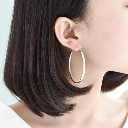 Somila Fashion S925 Earrings 3-7CM Diameter Big Hoop Earrings For Women  Platinum Plated Ear Rings Cерьги Kольца
