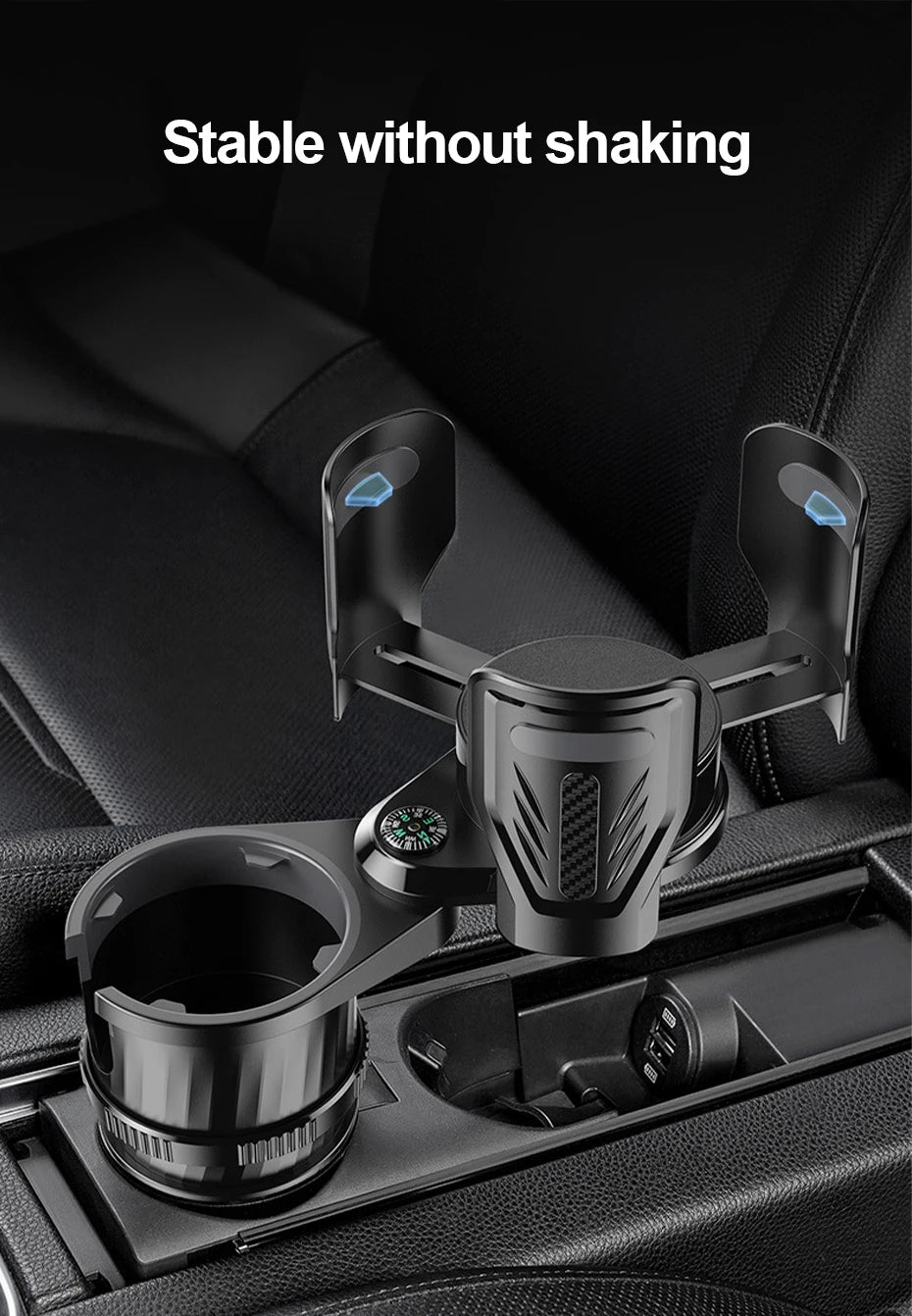 SEAMETAL 2 IN 1 Car Cup Holder Expander Adapter Base Vehicle Drinking Bottle Phone Organizer for Auto Car Styling Accessories