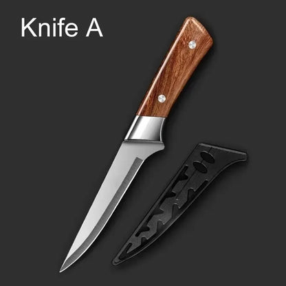 WXCOO Handmade Kitchen Knives Stainless Steel Meat Cleaver Sharp Boning Knife Slaughter Skinning Splitting Knives Fruit Knife