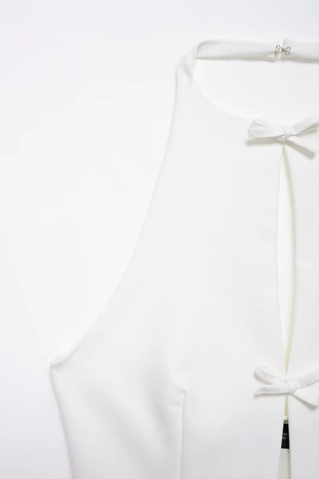 TRAFZA 2024 Women's Retro Bow-trimmed Vest Elegant Solid O Neck Sleeveless Off-shoulder Halterneck Summer Vintage Casual Tops