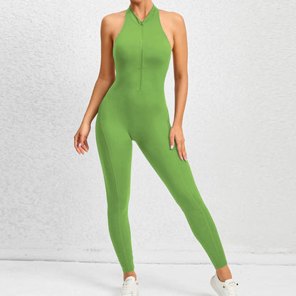 2025 Pad Deep V Women Tracksuit Yoga Set One Piece Jumpsuit Workout Scrunch Legging Sport Gym Active Suit Exercise Wear XP301