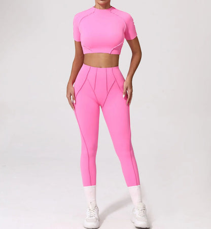 Seamless Yoga Sets Sports Fitness High Waist Hip-lifting Shapeing Trousers Backless Bra Suit Workout Gym Leggings Sets for Women