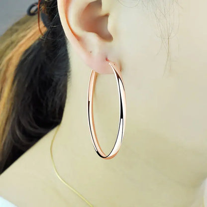 Somila Fashion S925 Earrings 3-7CM Diameter Big Hoop Earrings For Women  Platinum Plated Ear Rings Cерьги Kольца