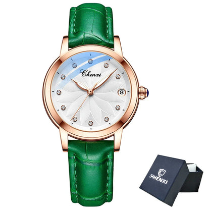 New CHENXI Women Automatic Mechanical Watch Top Brand Luxury Wrist Watch Waterproof Female Leather Business Clock Reloj de mujer