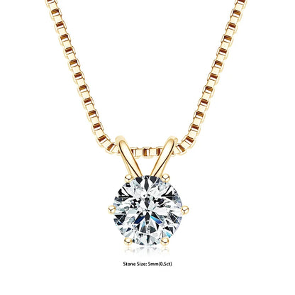 RAPRGOLD GRA Certified 0.5-5ct Moissanite Pendant Necklaces 925 Sterling Silver Solitaire Necklace Chain For Women Jewellry Gift