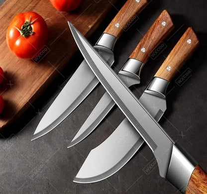 WXCOO Handmade Kitchen Knives Stainless Steel Meat Cleaver Sharp Boning Knife Slaughter Skinning Splitting Knives Fruit Knife