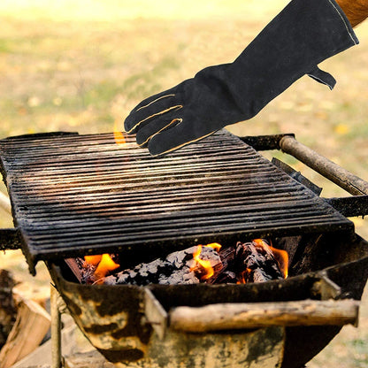 Extreme fire and heat resistant gloves, leather with kevlar stitching, perfect for fireplace, stove, oven, grill, welding