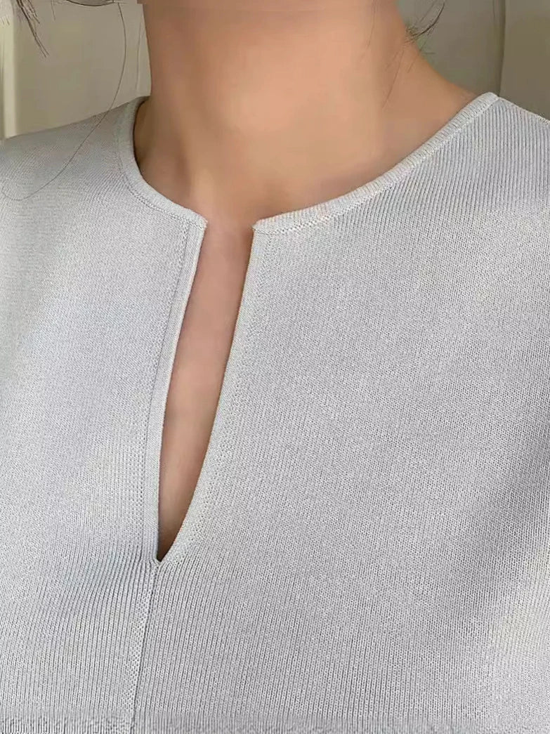 Women V-neck Good Quality Breathable Sleeveless Knit Tank Top 2024 Spring Summer New In Chic Top  MinimalStyle