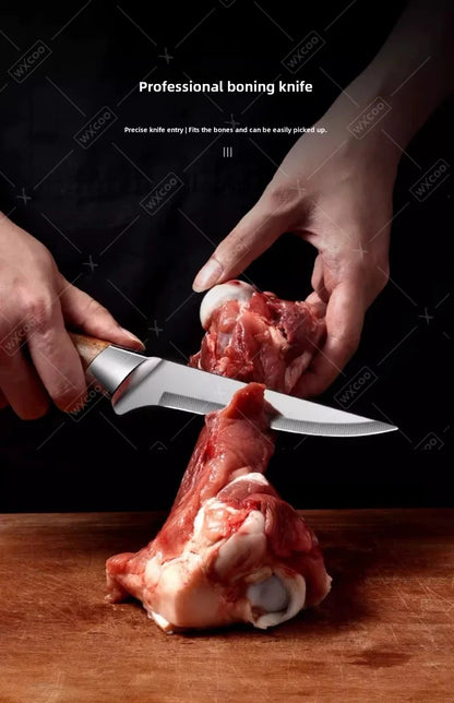 WXCOO Handmade Kitchen Knives Stainless Steel Meat Cleaver Sharp Boning Knife Slaughter Skinning Splitting Knives Fruit Knife