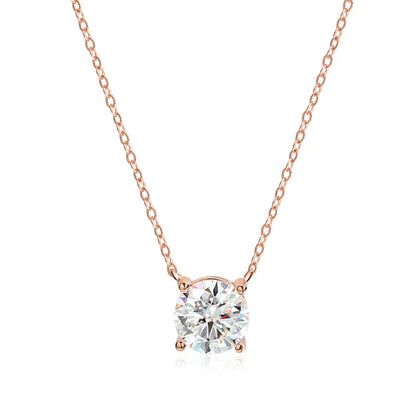 Smyoue 1-5CT Rose Gold Color Moissanite Necklace for Women D Color Sparkling Classic Lab Diamon Pendant Sterling Silver 925 GRA
